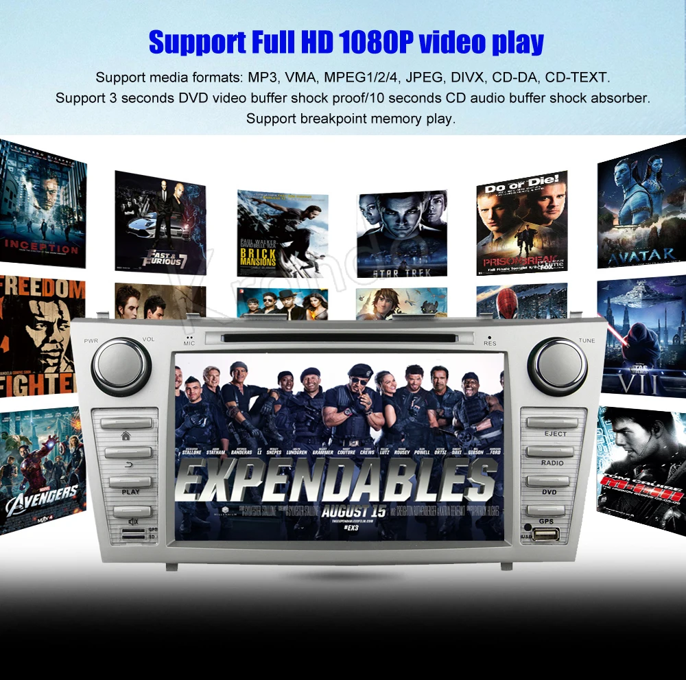 Top Krando Android 9.0 8" car dvd player for toyota camry 2007-2011 radio gps multimedia navigation system wifi 3g bt playstore dab+ 5