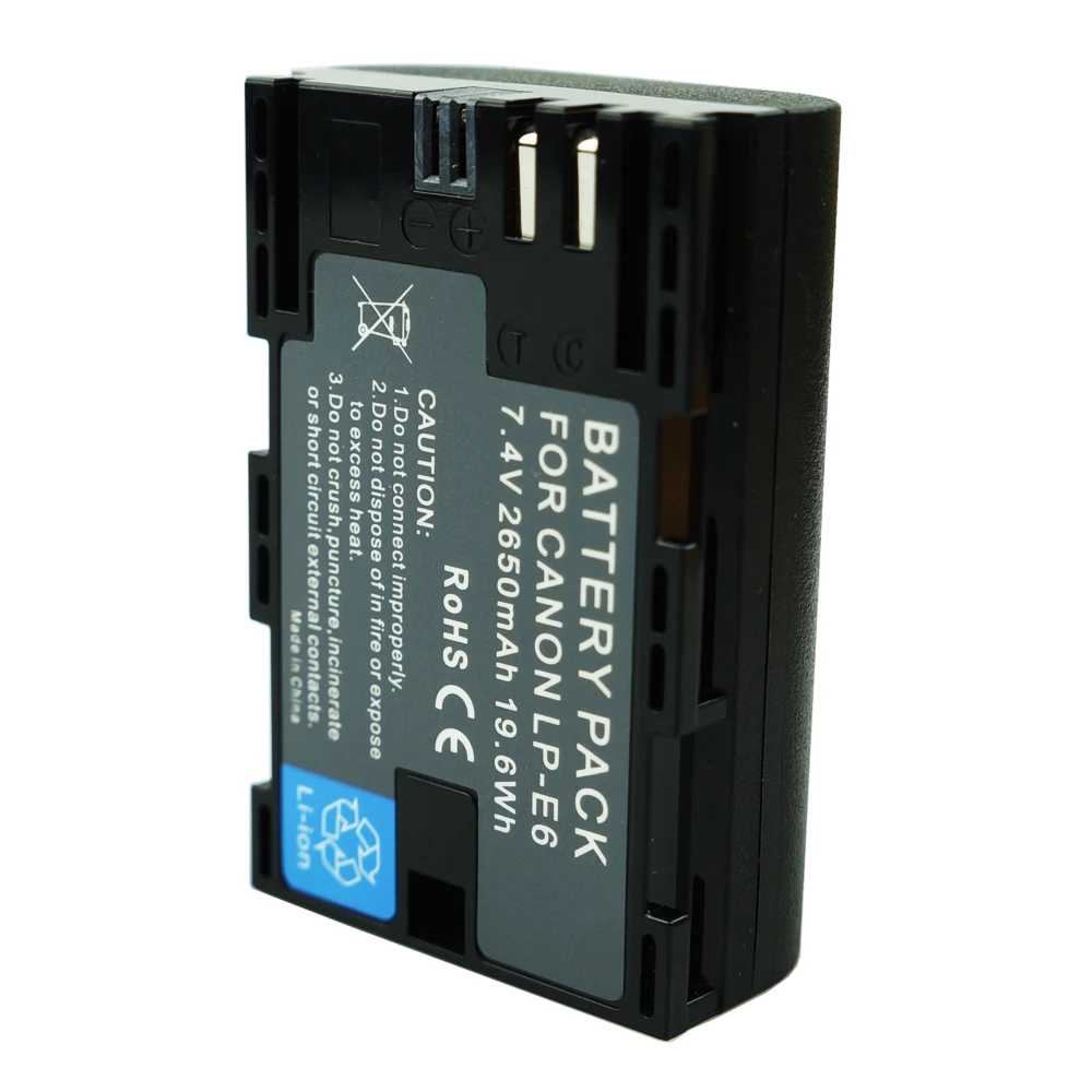 

LP-E6 LP E6 LPE6 2650mAh Camera Battery For Canon EOS 5DS 5D Mark II Mark III 6D 7D 60D 60Da 70D 80D DSLR EOS 5DSR