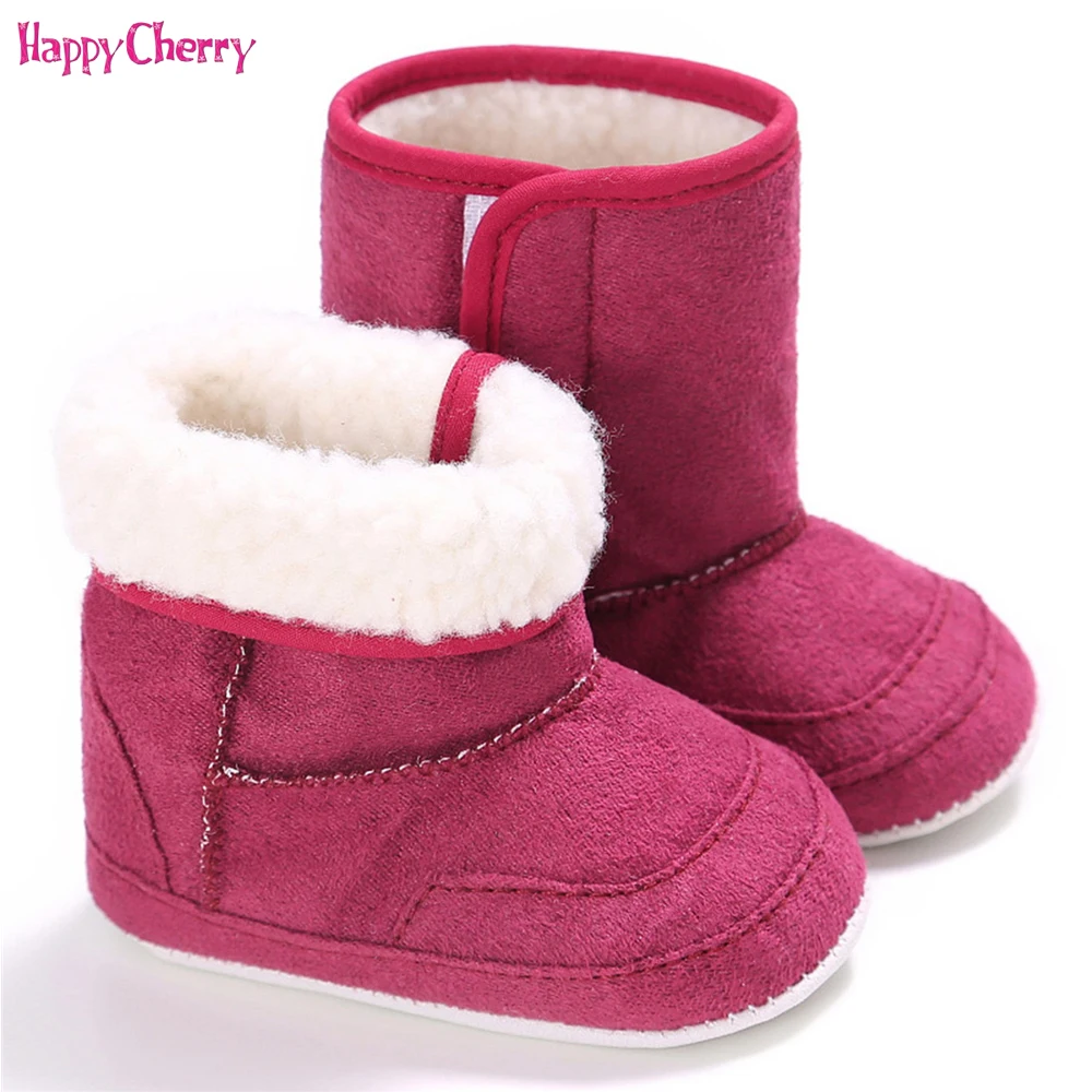 

Baby Plush Booties Infant Toddler Shoes 2018 Fashion Winter Baby Child Style Cotton Boot Warm Snow Boots Solid Hook & Loop Shoes