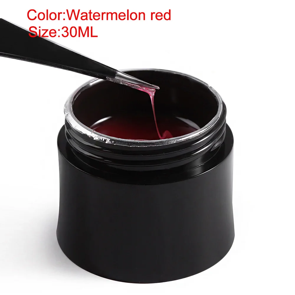 30ML watermelon red 1 коробка цветной УФ гель для наращивания ногтей гели для ногтей толкатор скульптурный УФ-гель для ногтей Советы УФ гель лак Красота маникюрные инструменты - Цвет: 30ML watermelon red