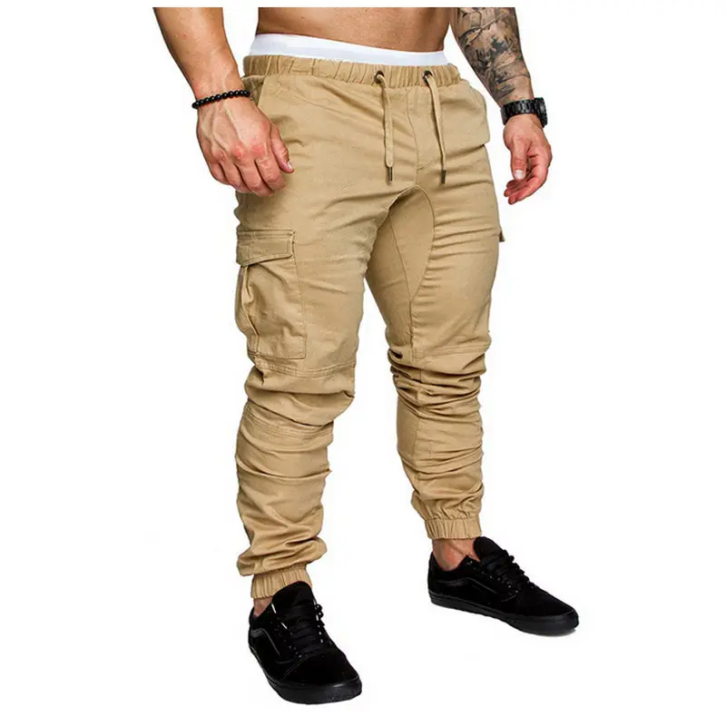  Men Pants 2018 New Fashion Brand Tooling pockets Joggers Pants Male Trousers Casual Mens Joggers So