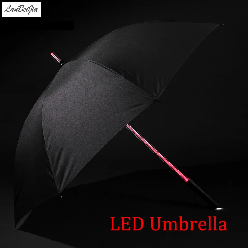 Skup 7 kolorów gwiazda led Wars parasol parasol golfowy deszcz mężczyźni kobiety lampa błyskowa noc ochrona lampy samochodowe przezroczysty parasol