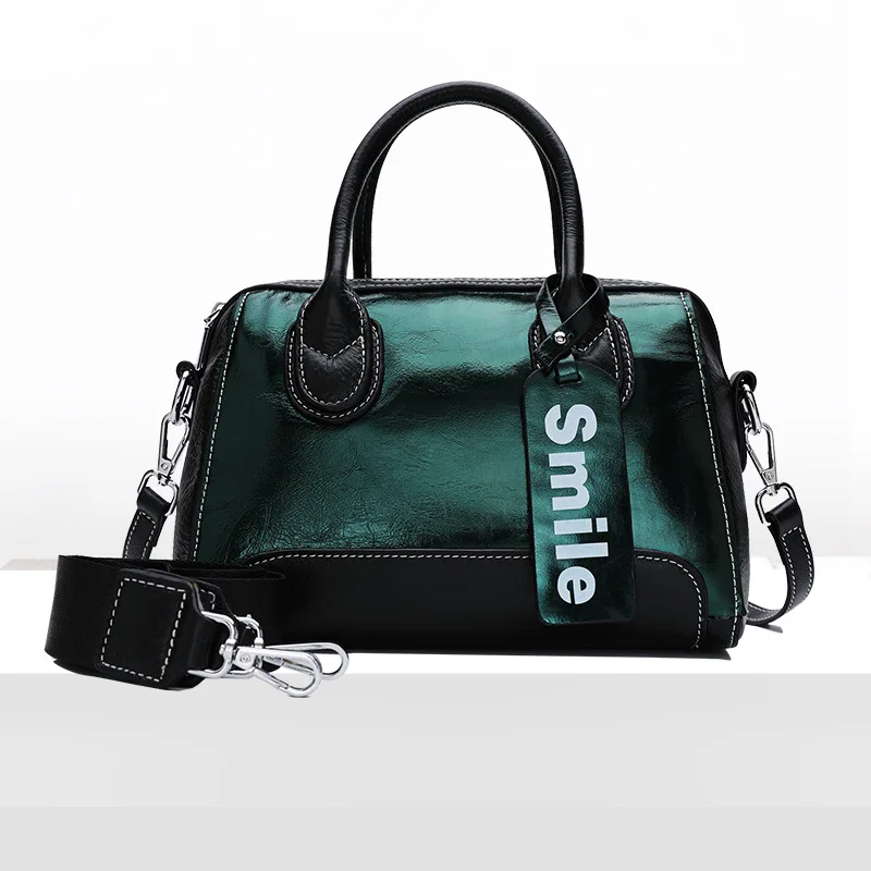 

Ellacey 2019 Women Ladies Genuine Leather Messenger Bags Cow Leather Luxury Bag Women Color Handbag Simple Crossbody Shell Bag
