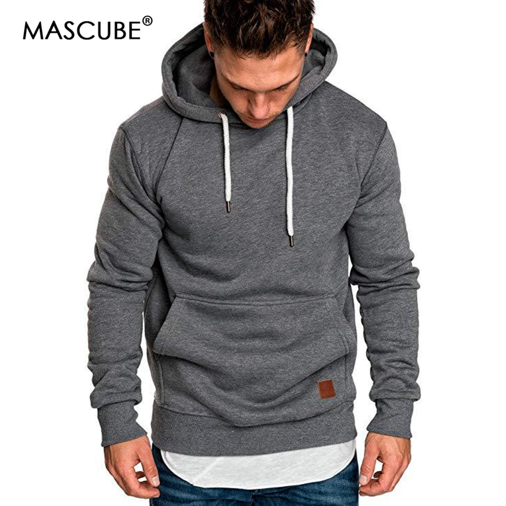Goedkoop 2019 Nieuwe Herfst Winter Mode Kleur Hoody Mannelijke Grote Size Warme Fleece Jas Mannen Merk Truien Hooded Sweat Shirts pull homme