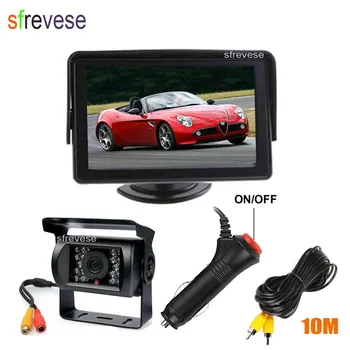 

4.3" Car LCD Monitor + Waterproof 18 LED IR Night Vision Reverse Parking Backup Camera Rear View Kit 10M cable Car Charger