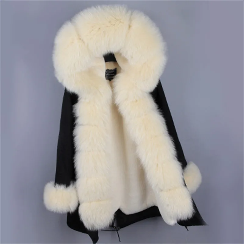Заводская цена, брендовая зимняя куртка, женская верхняя одежда, толстые парки, Лисий мех, натуральный мех, воротник, пальто с капюшоном, настоящая теплая меховая подкладка - Цвет: 14