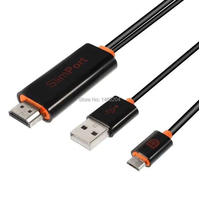 Slim Port Slimport USB Cable Micro USB Male to HDMI Male Adapter HD TV