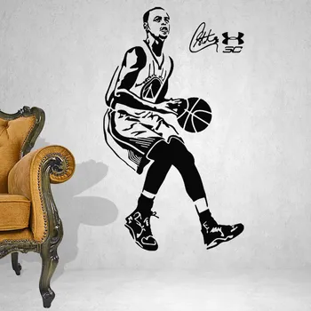 

Basketball star Stephen curry sports wall stickers Vinyl wall art wallpaper Home decoration mural