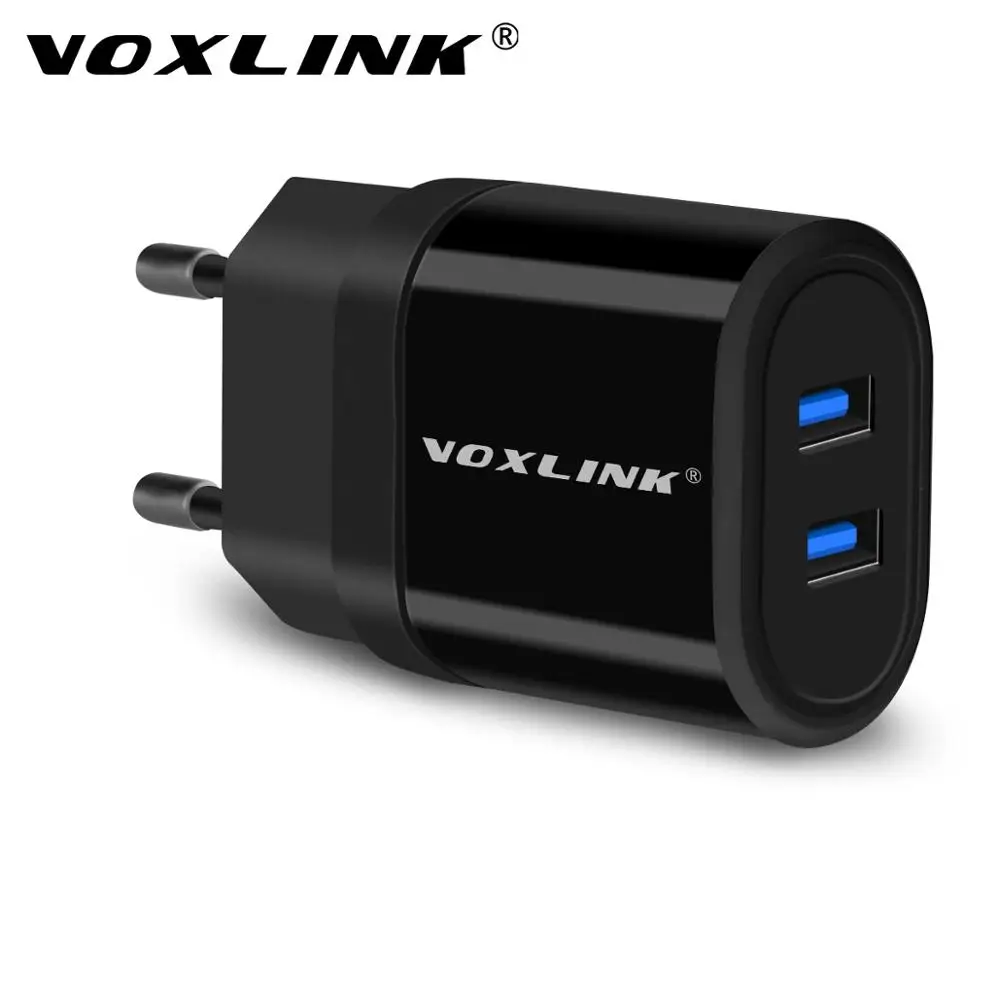 VOXLINK 5V 2.1A 21W Dual USB дорожное настенное зарядное устройство с 1 м/3 фута USB кабель для iPhone iPad samsung Galaxy htc Xiaomi LG huawei Nexus - Тип штекера: Европейский Союз (ЕС)