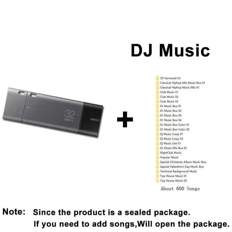 Новинка, USB флеш-накопитель SAMSUNG, 32 ГБ, 3,1 DB32, металлический Тип C и USB A, карта памяти, usb флешка для смартфона, планшета, компьютера - Цвет: DB32-Plus DJ MUSIC