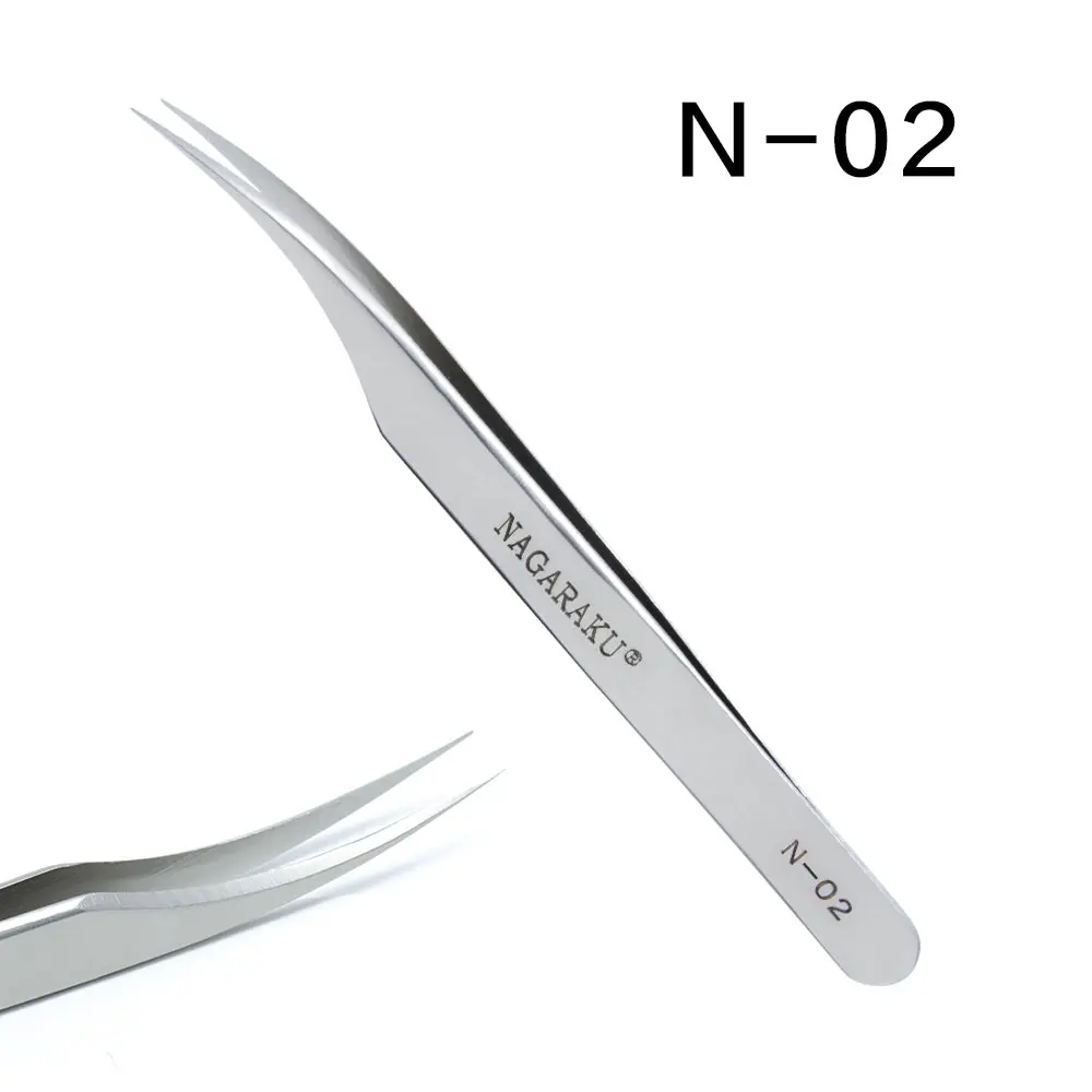 NAGARAKU 2 шт. N-01 N-02 Пинцет для профессионального наращивания ресниц расширение пинцеты для точных работ