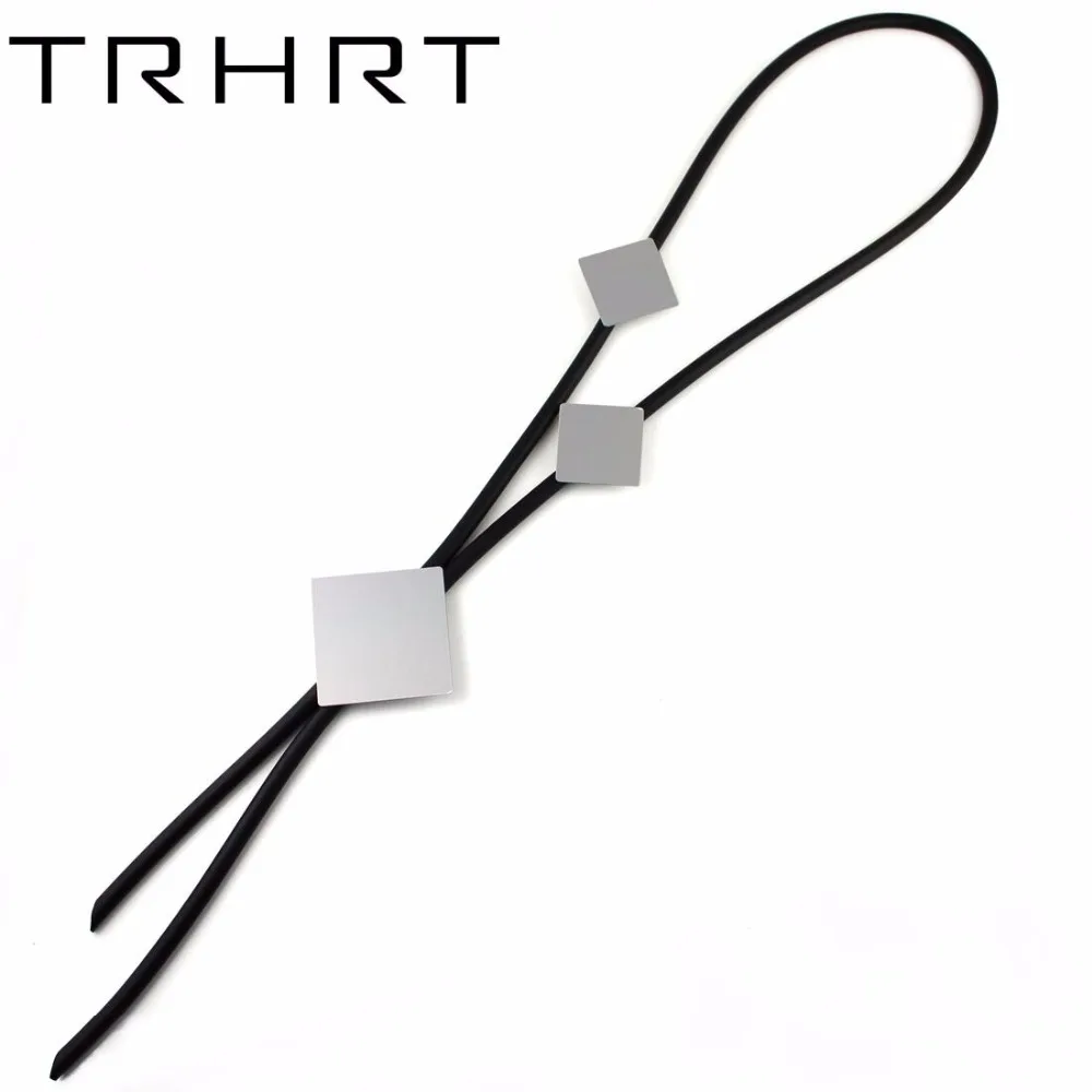 

2018 Good Quity Black Rubber Decorative Matt Silver Aluminum Triangle German Long Necklace for Office Lady go to Party