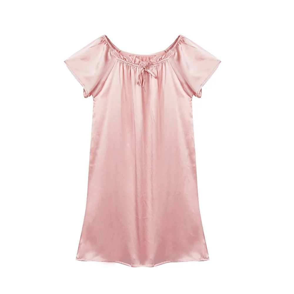 

10% Silk Satin Nightgown Natural Silk Charmeuse Satin Silk Summer Style Women Nightdress Plus Size Women Clothing
