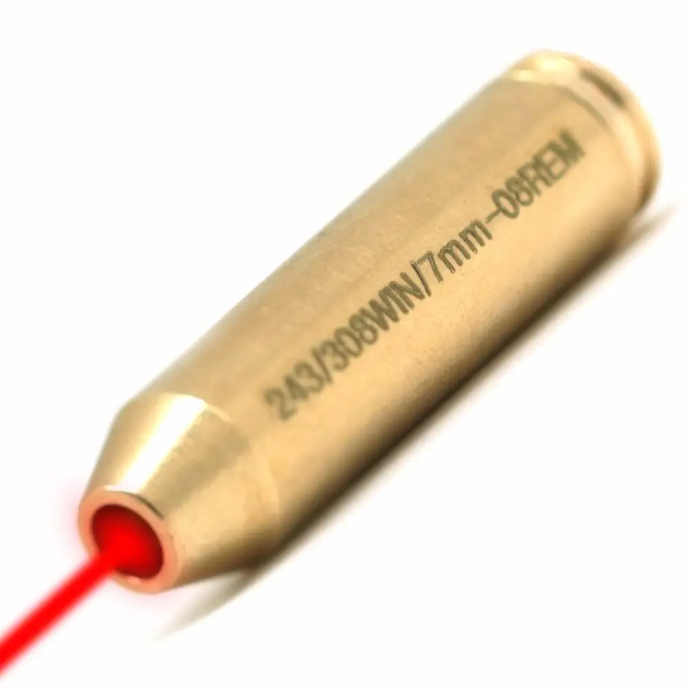 308 Laser Bore Sighter Red Dot Sight Brass Cartridge Bore Sightein