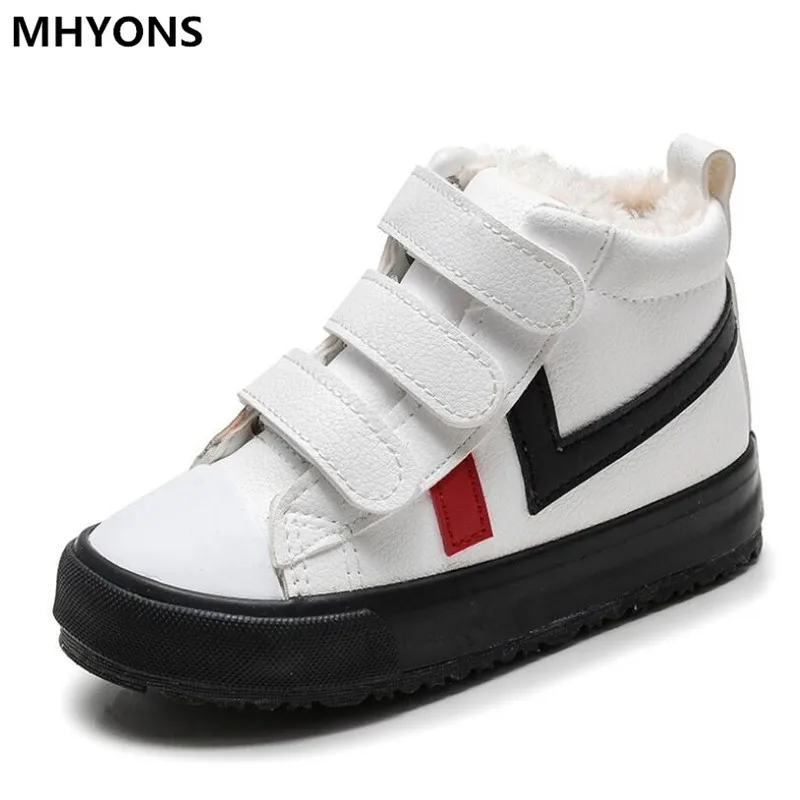 Winter Kids Boots brand boys girls warm leather sneakers fashion footwear children casual shoes plush non slip sport shoes