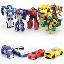 Трансформация Робот автомобиль Фигурки игрушки пластиковые мини деформационные машины обучающая игрушка для детей Рождественский подарок детские игрушки для мальчиков