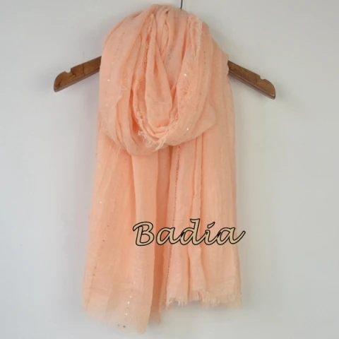 Однотонный Простой Большой рекламный женский шарф, блестящий Блестящий шарф, шаль, большой летний шарф - Цвет: orange pink