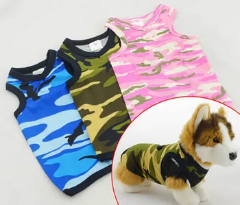 

2015 new pet dog cat fashion camouflage vest doggy summer shirts puppy apparel dogs cats costume pets supplies clothes 1pcs