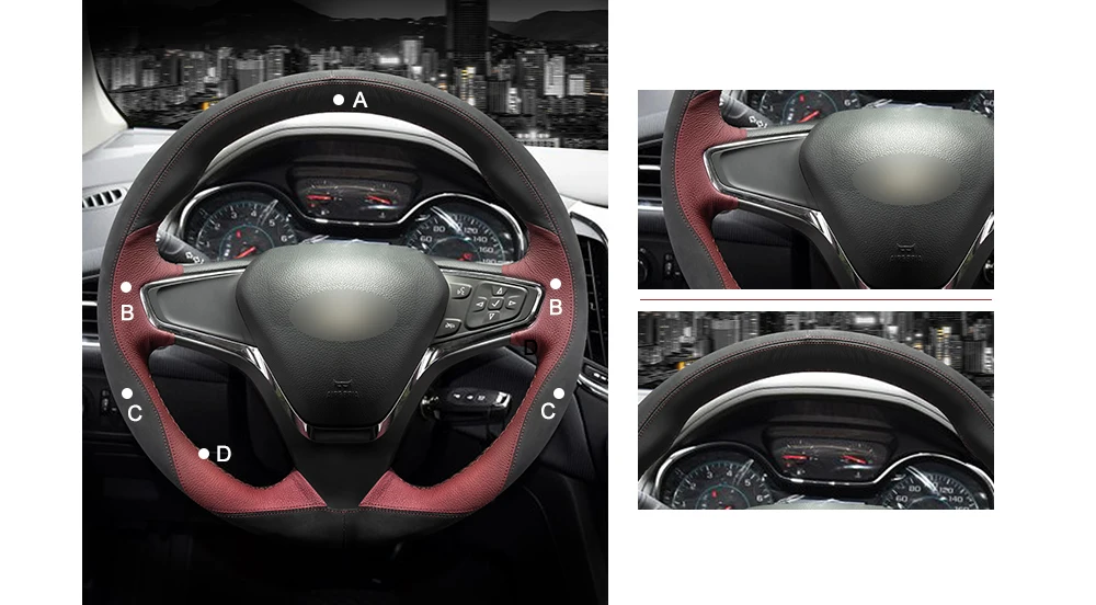 MEWANT красное вино кожа черная замша чехол рулевого колеса автомобиля для Chevrolet Cruze вольт новинка Cruze