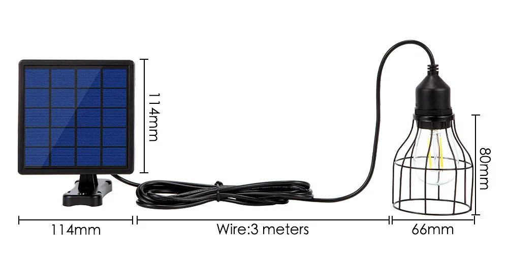 Уличный солнечный светильник, винтажные лампочки Эдисона с панелью, лампа на солнечной батарее, подвесной фонарь, создающий атмосферу кафе, светильник на солнечной батарее s