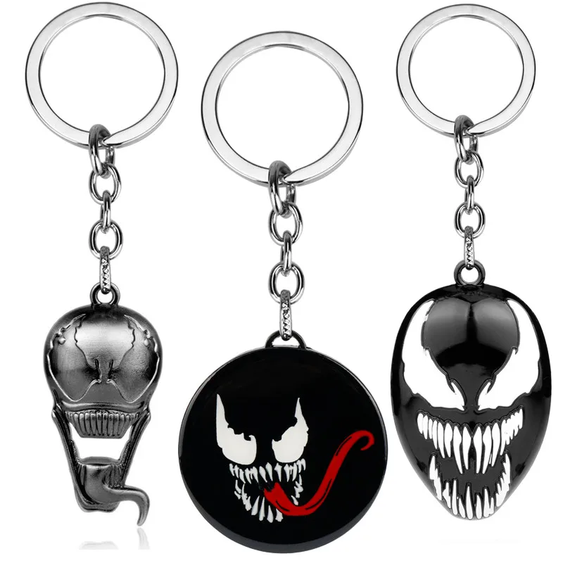 

Movie figure Venom Keychain Mask Pendant Key Ring Enamel Metal Key Chains
