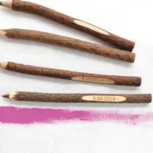 Изготовленное на заказ имя веточка деревянная ручка индивидуальная ручка уникальный сувенир для свадебной вечеринки сохранить дату выгравированы ветка деревянный Пишущие принадлежности