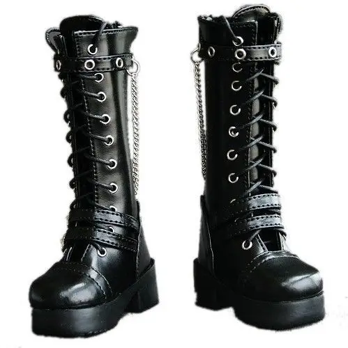 

[wamami] 45# Black 1/4 MSD AOD DZ DOD BJD Dollfie Leather Boots/Shoes