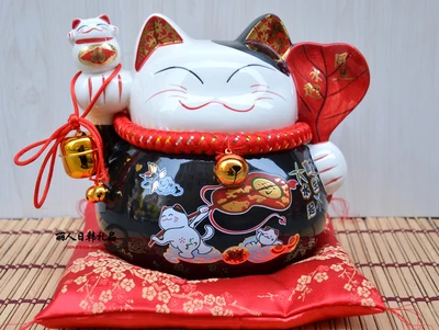 Подлинное золото Япония Lucky Cat hand негабаритных керамических украшений магазин открылся 9 дюймов праздничные подарки ремесла костюм гостиной рабочего стола - Цвет: see chart