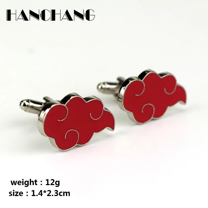 

Anime Jewelry NarutoKunai Akatsuki Member Red Cloud Cufflinks Cuff Buttons pins