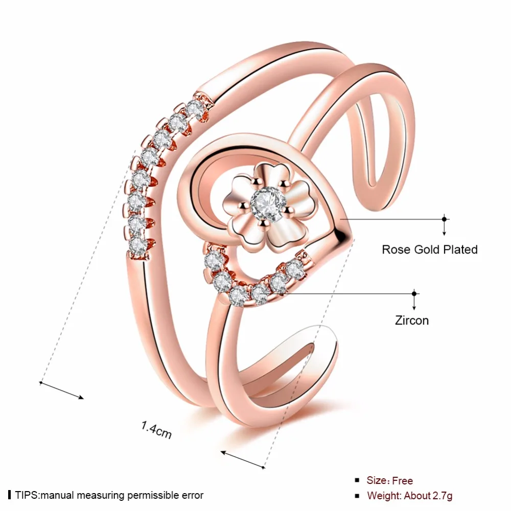 Женское кольцо Lucky Charms инкрустированное фианитом в стиле хип хоп|zircon jewelry|brand ringring