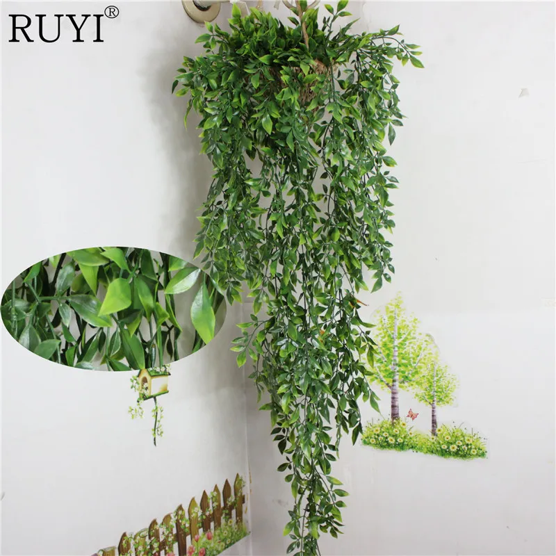 

Hanging Plant Artificial Green Plant Leaves Wall Home Decoration Balcony Basket/Kep Accessories Decorattion Flower