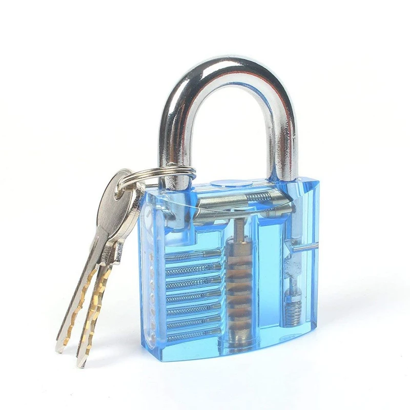 Blue Crystal Professional Visible Cutaway of Padlocks Lock for Locksmith Lock Training Trainer with 2 keys for Beginners 8