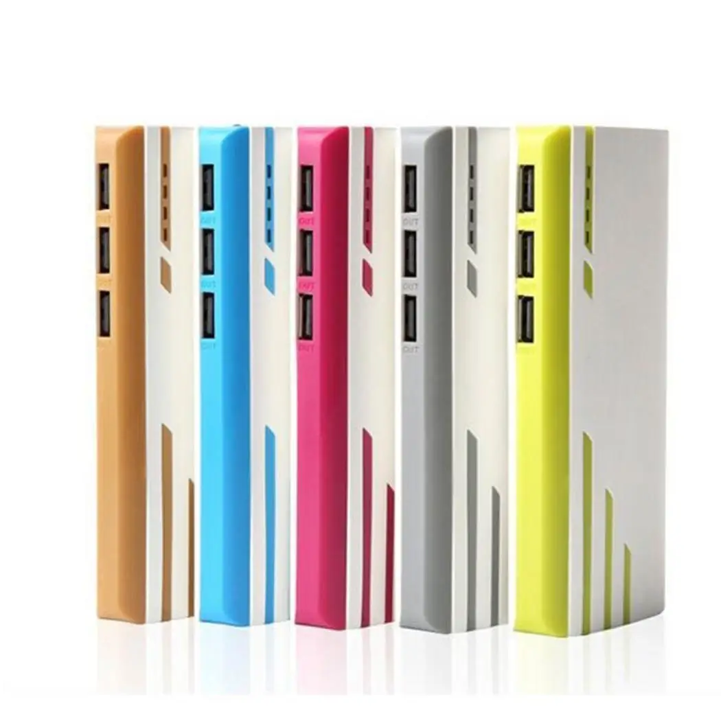 3 USB Выход power Bank Быстрая зарядка портативная цветная полоса зарядное устройство