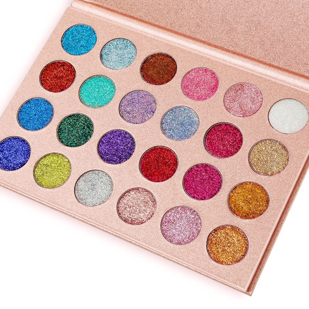 Günstige DE LANCI 24 Farben Glitter Lidschatten Pallete Marke Schönheit Kosmetik Diamant Gedrückt Glitter Lidschatten Pigment bilden Palette