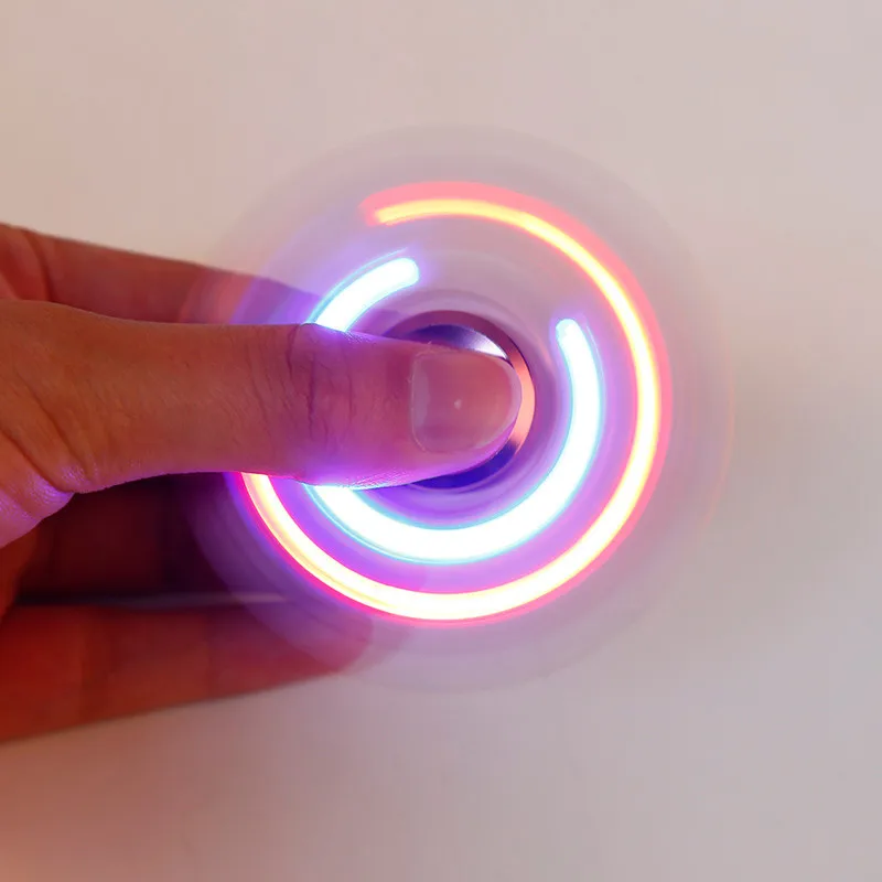LED Fidget ручной Спиннер из сплава игрушки для страдающих аутизм и СДВГ Светящийся