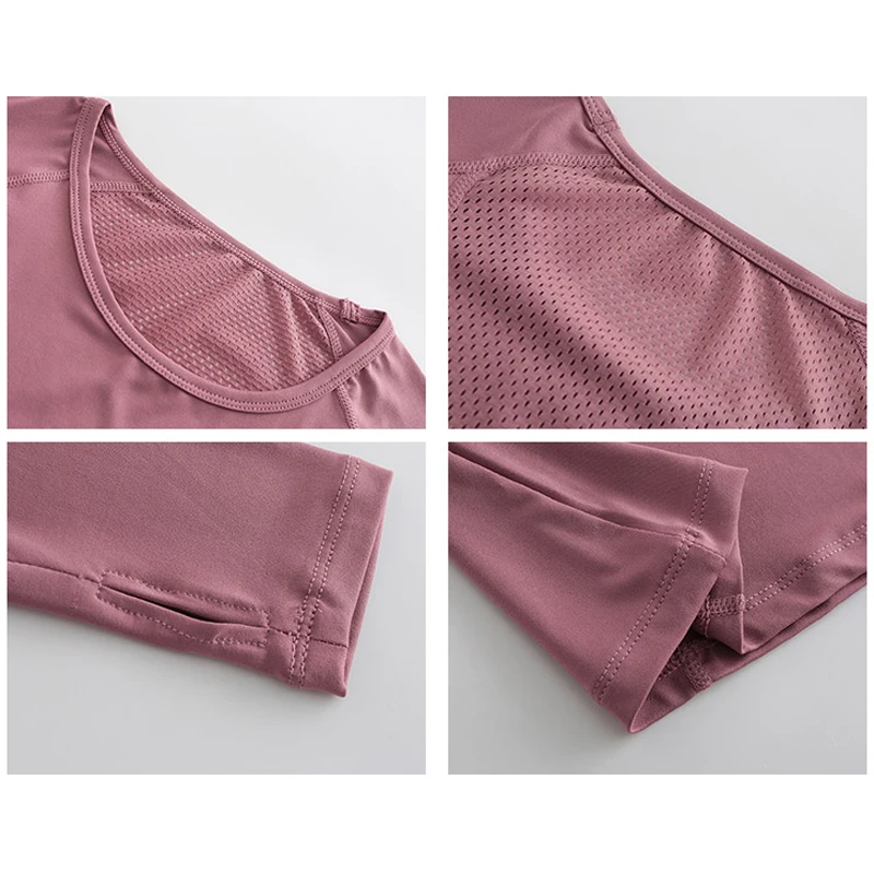 Sport-Top-Fitness-Women-Long-Sleeve-Mesh-Stitching-Tight-High-Elasticity-Top-For-Fitness-Breathable-Gym