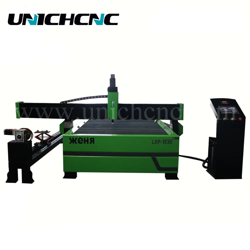 UNICHCNC 200mm diameter rotary axis plasma cutting machinein Wood