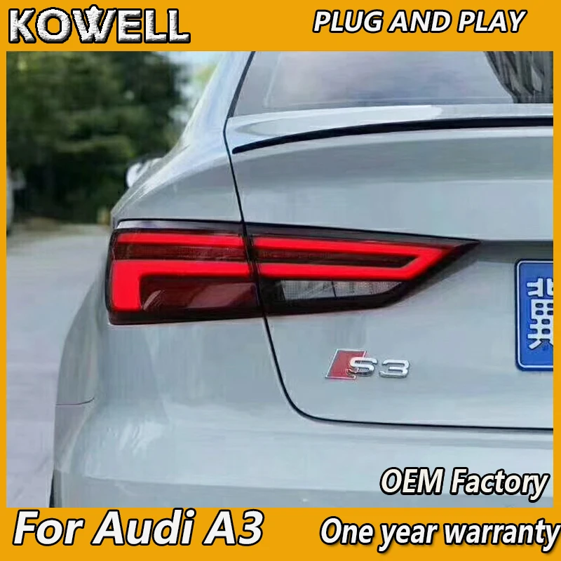 KOWELL автомобильный Стайлинг для AUDI A3 задние фонари 2013- Audi a3 светодиодный задний фонарь Светодиодные задние фары с динамический сигнал поворота