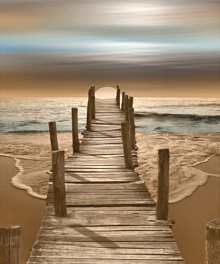 

5d diy Diamond Painting seaside Bridge Scenery diamond embroidery Cross stitch Full drilling Home Decoration
