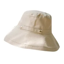 Для женщин однотонная хлопковая Панама в стиле хип-хоп Цвет шляпа рыбака Солнцезащитная шляпа Гибкая пляжная шляпа ремень# M4Y