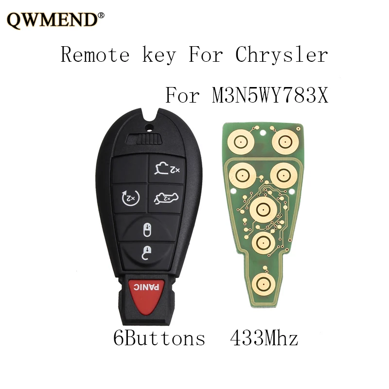 

QWMEND 6BT 433Mhz Remote Key For Jeep IYZ-C01C M3N5WY783X For Jeep Grand Cherokee 2008 2009 2010 2011 2012 2013 2014 2015