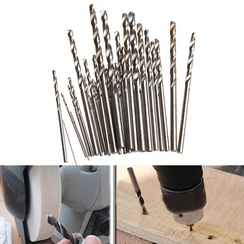  28Pcs Mini Micro HSS Twist Drill Bits Set Metric Sizes 0.3-3.0mm For PCB Crafts