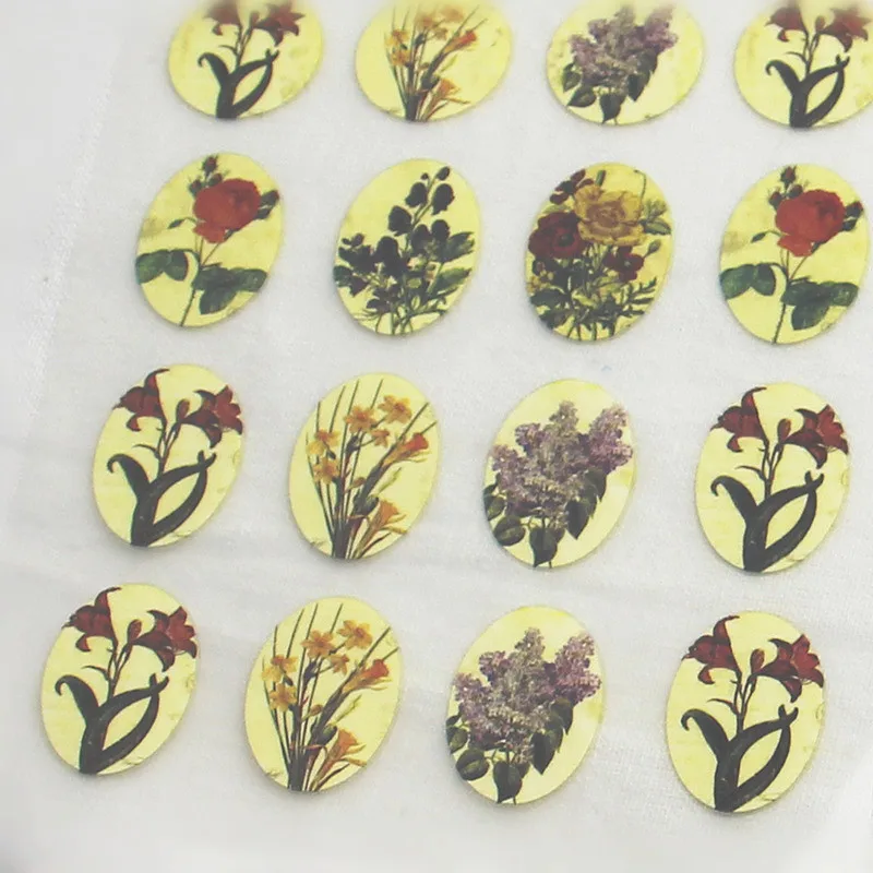 15Pcs Vintage Flower Offset Press Iron on Patches for Clothing Offset PET Transfer DIY