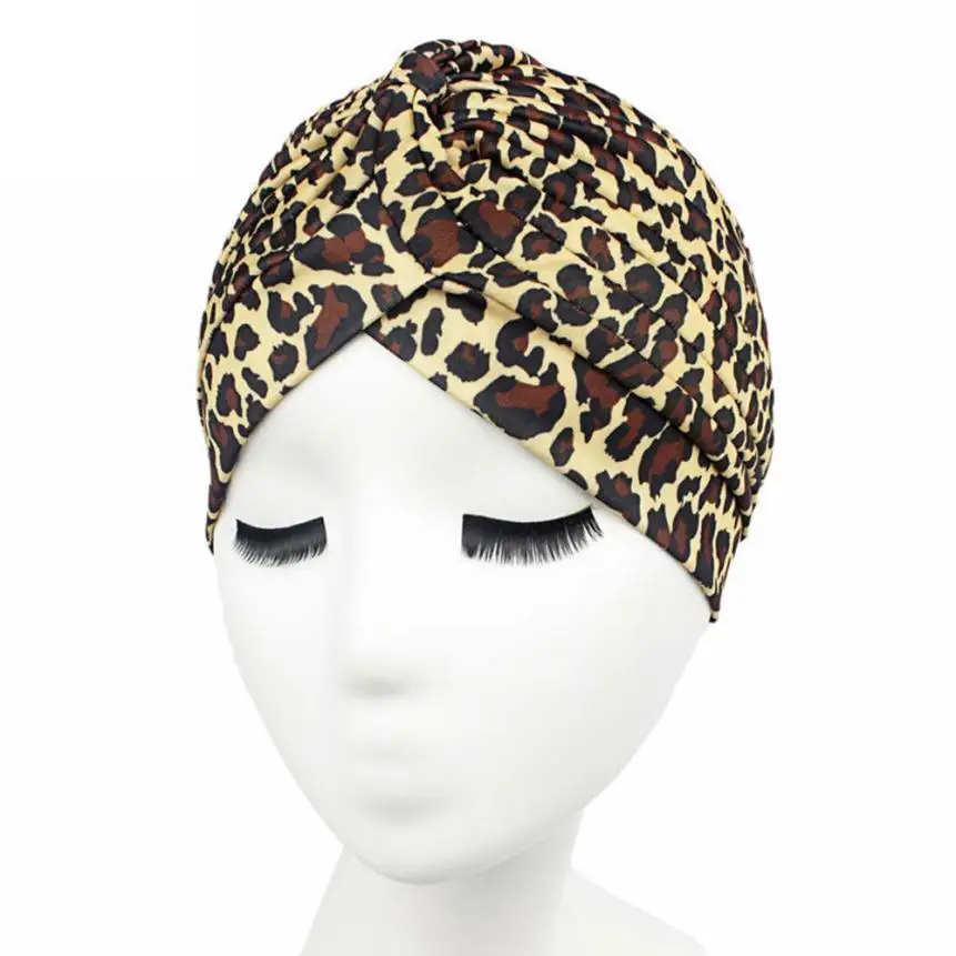 

autumn rainbow color Bandanas Women Muslim Stretch Turban Lady Chemo Hair Warp Beanie Headcover Hijib Headband Exercise HOT C25