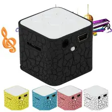 Мини Внешний небольшой динамик светодиодный световой TF карта квадратный хороший звук медиа MP3 музыкальный плеер