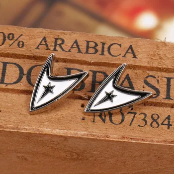 

12Pairs=24 Pcs/Lot Spaceship Brooch White Enamel metal-color Metal Brooches Star Model Suit Clip Lapel PinsBulk Wholesale