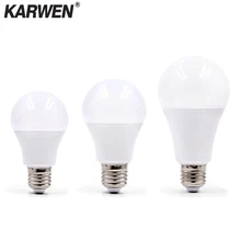 KARWEN E27 Светодиодная лампа AC 220 В 230 В 240 В Светодиодная лампа 3 Вт 5 Вт 7 Вт 9 Вт 12 Вт 15