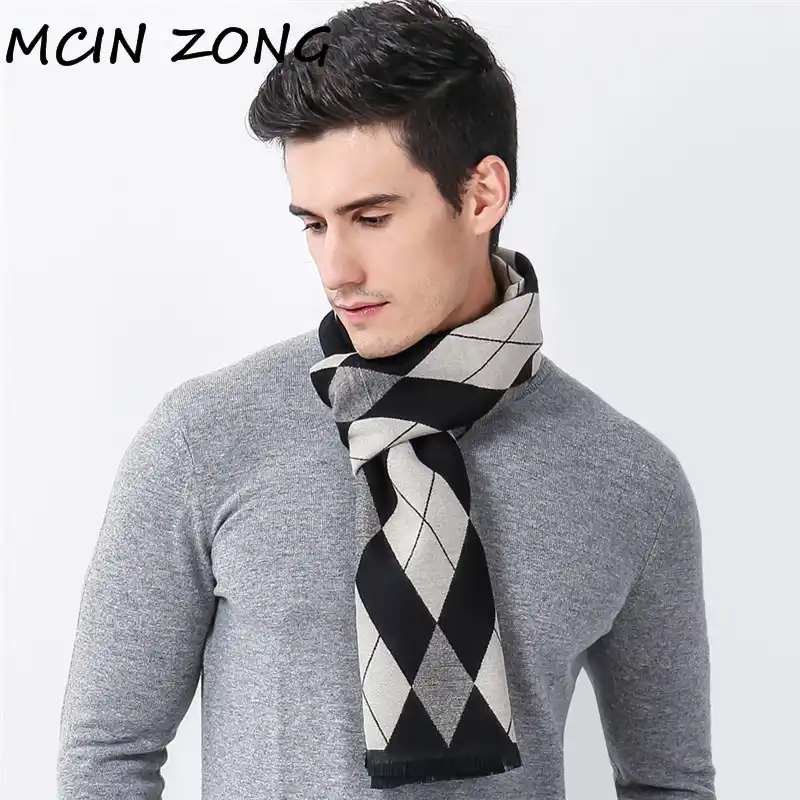 GFM Bufanda lana para hombre para oto/ño e invierno