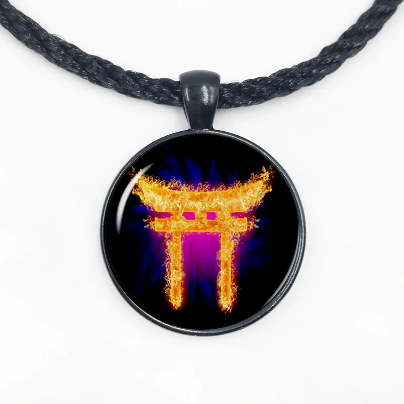 Shinto Art Picture Necklace Torii Glass Dome Pendant Buddhism Jewelry Shinto Choker Necklace Creative Gift