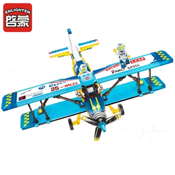 

ENLIGHTEN City Educational Building Blocks Toys For Children Kids Gifts Military Army Plane Biplane Propeller Compatible Legoe